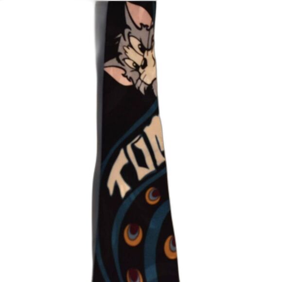 Vintage 1980's Lakeside Apparel Tom & Jerry Art Deco Designs Silk Tie - Picture 2 of 5